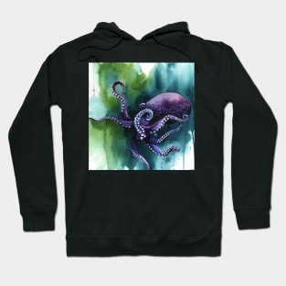 Purple Octopus Floats Peacefully Hoodie